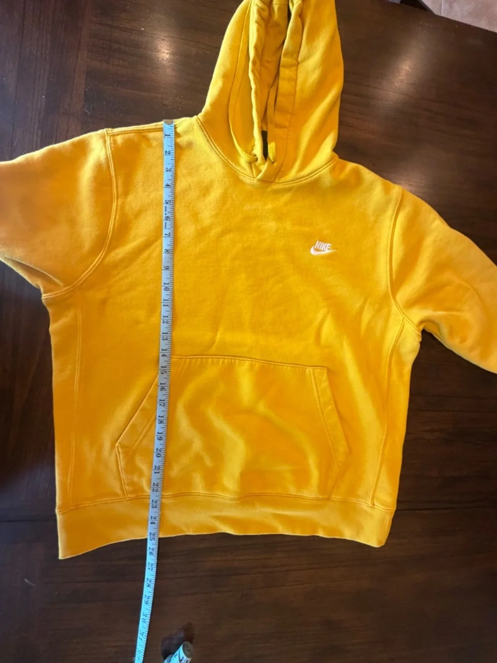 Nike Club Fleece Pullover Hoodie, Mustard  Yellow, Soft & Comfy, Size Large